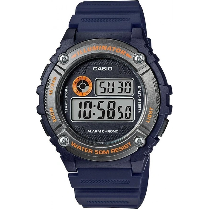 Casio W-216H F-108WH Lacivert Orijinal Silikon Siyah Saat Kordonu
