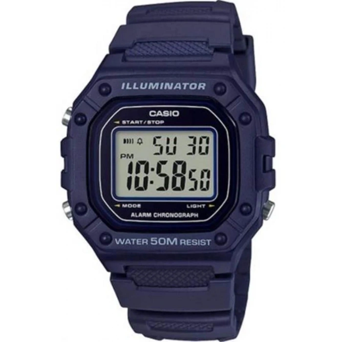 Casio W-218 W-219 Lacivert Silikon Orijinal Saat Kordonu