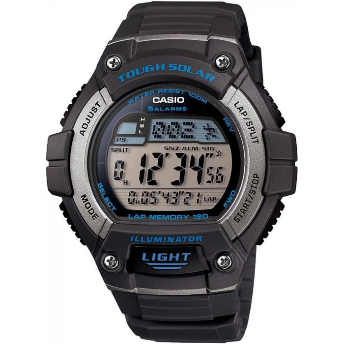 Casio W-S220 Gri Orijinal Silikon Siyah Saat Kordonu