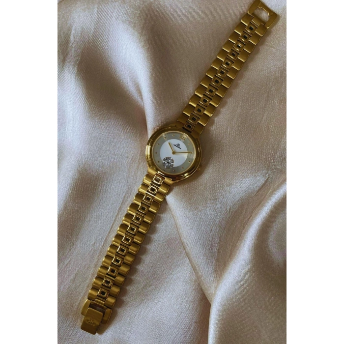 Diablo Altın Sarı Renkli Paslanmaz Çelik Kordon Orijinal Vintage Erkek Kol Saati