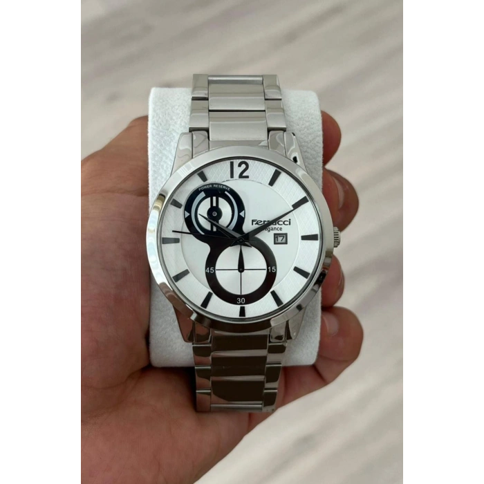 Ferrucci Gümüş Renk Çelik Kordon Erkek Kol Saati