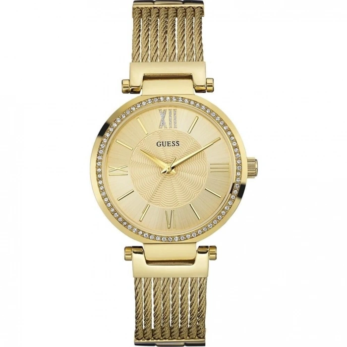 Guess GUW0638L2 Sarı Renk Taşlı Hasır Çelik Kadın Kol Saati