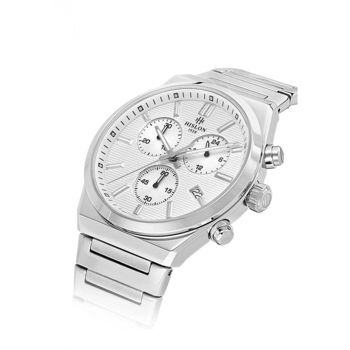 Hislon MS223S-02SS Masterwork Collection Safir Camlı Çelik Erkek Kol Saati