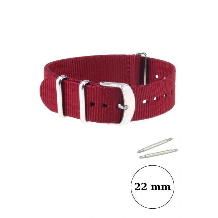 Klasik Suya Dayanıklı Koku Yapmaz Sportif Renkli Nato Saat Kordonu 22 mm