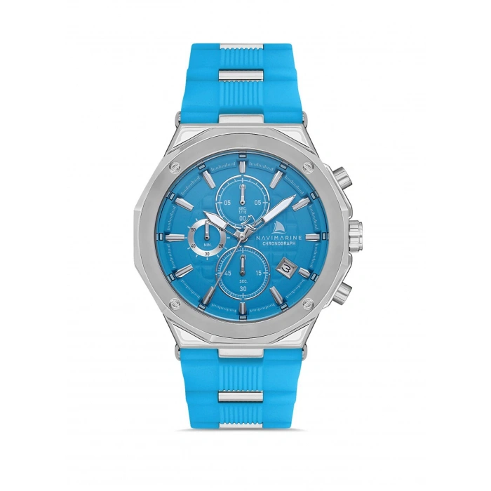 Navimarine HH03 Chronograph Silikon Mavi Erkek Kol Saati