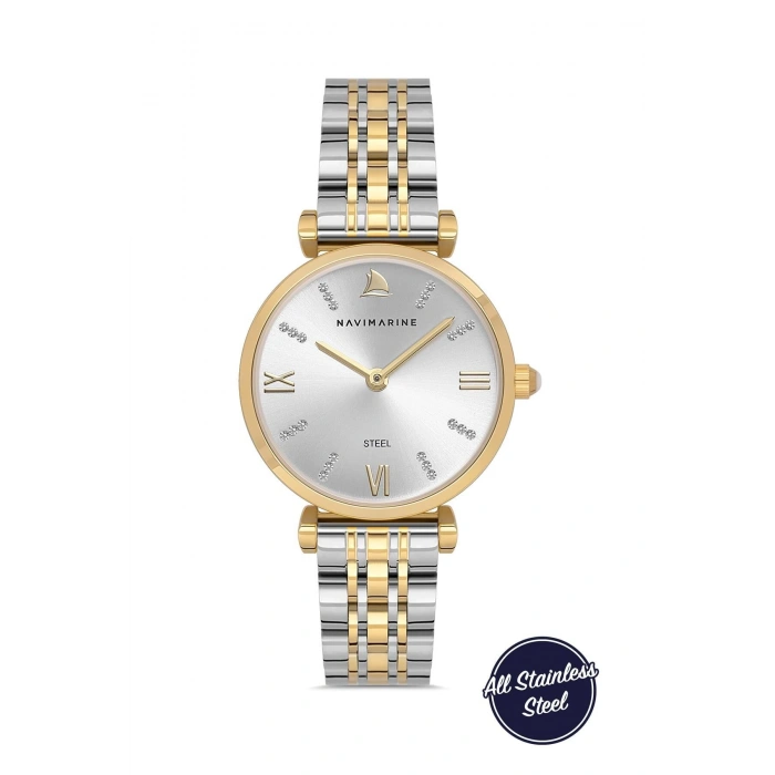 Navimarine NM001203-2 Two-Tone Çelik Taşlı Kadın Kol Saati