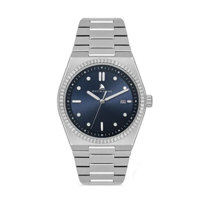 Navimarine NM004004-02 Lacivert Kadran Geometrik Çelik Erkek Kol Saati