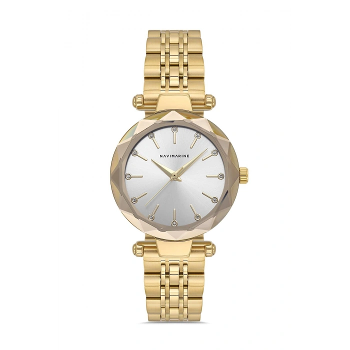 Navimarine NM206-02 Diamond-Cut Bezel Gold Tonlu Kadın Kol Saati