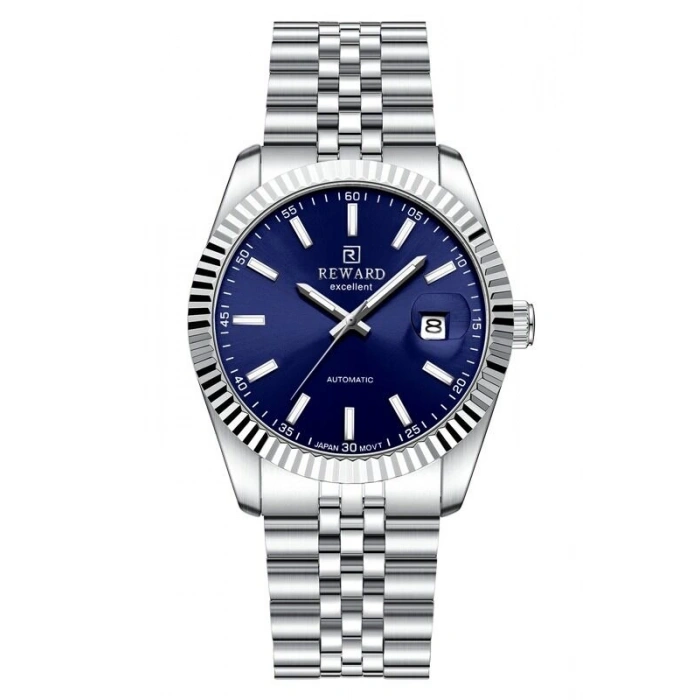 Reward Excellent RWA144334 Lacivert Kadran Tırtıklı Bezel Otomatik Çelik Erkek Kol Saati