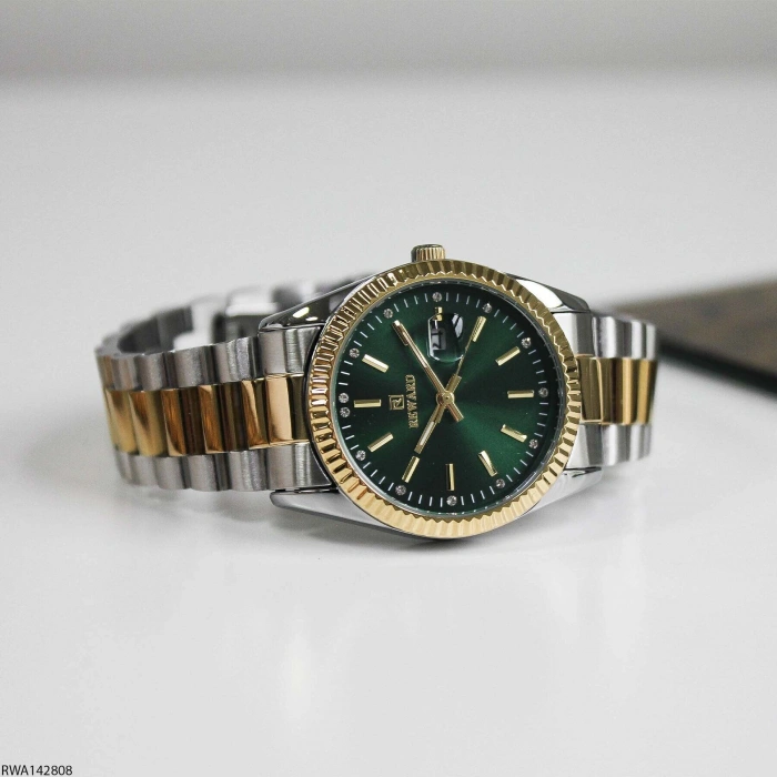 Reward RWA142808 Yeşil Kadran Tırtıklı Bezel Çift Renk Kadın Kol Saati