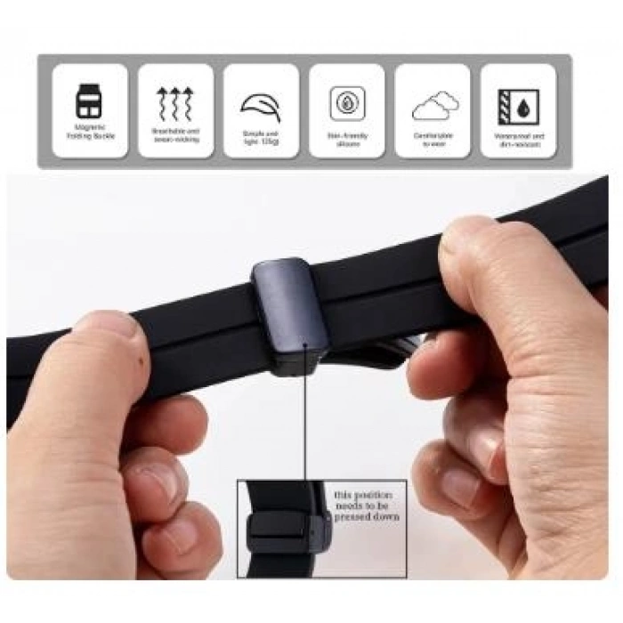 Samsung Galaxy Watch 4/5/6 Serisi Yeni Manyetik Klipsli Silikon Saat Kordonu