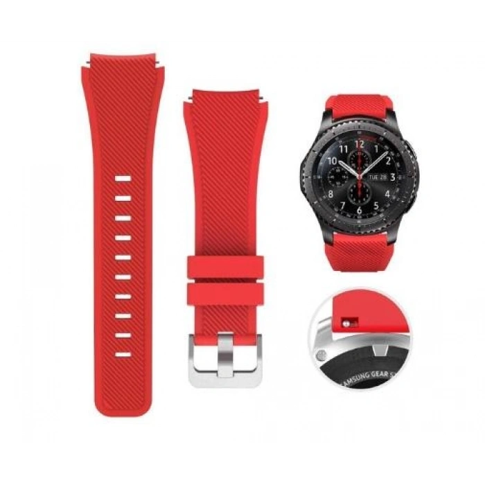 Samsung Gear S3 46mm Frontier Klasik Uyumlu Silikon Saat Kordon Kayış