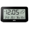 BRAUN BC13BP SİYAH DİJİTAL HAVA DURUMU ALARMLI MASA SAATİ