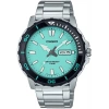 Casio MTD-125D-2A2VDF Turkuaz Kadranlı Siyah Bezel Çelik Erkek Kol Saati