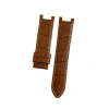 Guess Uyumlu 22 mm Hakiki Deri Saat Kordonu Klipsli Model - Taba Beyaz Dikişli