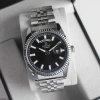 Reward RWA147113 Siyah Kadran Tırtıklı Bezel Gün ve Tarih Göstergeli Çelik Erkek Saati