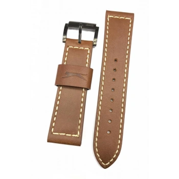 24 mm Kahve Renk Slazenger Orijinal Hakiki Deri Saat Kordonu