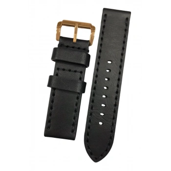 24 mm Siyah Renk Slazenger Orijinal Hakiki Deri Saat Kordonu