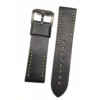 24 mm Siyah Slazenger Orijinal Hakiki Deri Saat Kordonu