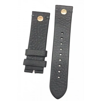 24 mm Siyah Wainer Orijinal Hakiki Deri Saat Kordonu