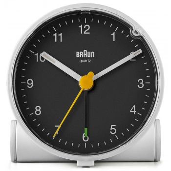 BRAUN BC01WB BEYAZ-SİYAH KLASiK ANALOG ALARMLI MASA SAATİ