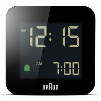 BRAUN BC08B SİYAH KLASİK SEYAHAT DİJİTAL ALARMLI MASA SAATi