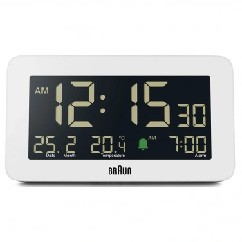 BRAUN BC10W BEYAZ DİJİTAL ALARMLI MASA SAATİ