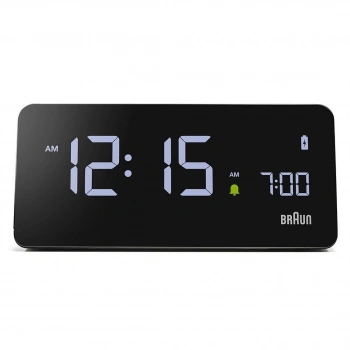 BRAUN BC21BEU SİYAH DİJİTAL KABLOSUZ ŞARJLI ALARMLI MASA SAATi