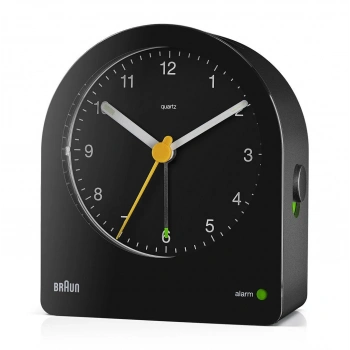 BRAUN BC22B SİYAH KLASİK ANALOG ALARMLI MASA SAATİ