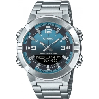 Casio AMW-870DA-2A2VDF Okyanus Mavisi Kadranlı Çelik Analog-Dijital Erkek Kol Saati
