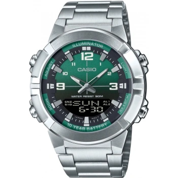 Casio AMW-870DA-3AVDF Yeşil Kadranlı Çelik Analog-Dijital Erkek Kol Saati