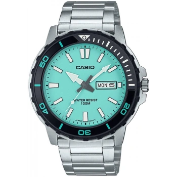 Casio MTD-125D-2A2VDF Turkuaz Kadranlı Siyah Bezel Çelik Erkek Kol Saati