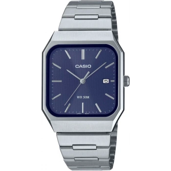 Casio MTP-B185D-2A1VDF Kare Kasa Gece Mavisi Kadran Çelik Erkek Kol Saati