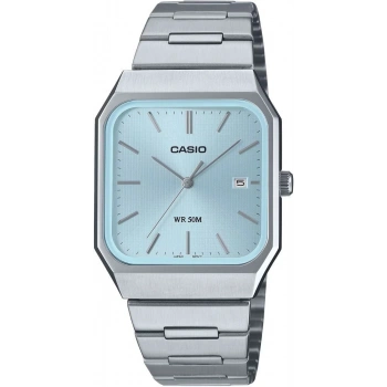 Casio MTP-B185D-2A2VDF Buz Mavisi Kadranlı Köşeli Çelik Erkek Kol Saati