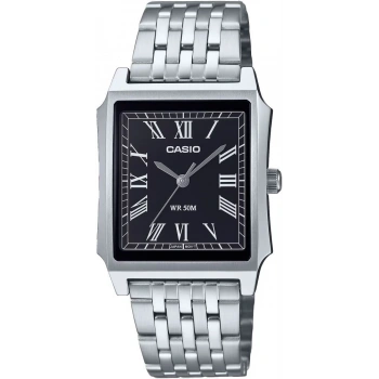 Casio MTP-B190D-1BVDF Siyah Kadran Roma Rakamlı Dikdörtgen Çelik Erkek Kol Saati