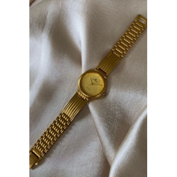 Diablo Altın Sarı Renkli Paslanmaz Çelik Kordon Orijinal Vintage Erkek Kol Saati
