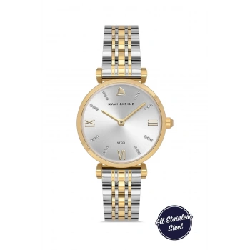 Navimarine NM001203-2 Two-Tone Çelik Taşlı Kadın Kol Saati