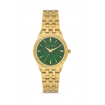Navimarine NMM1010-06 Gold Kasa Yeşil Dokulu Kadran Kadın Kol Saati