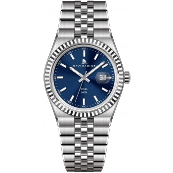 Navimarine NT0026-3 Lacivert Kadran Tırtıklı Bezel Çelik Erkek Kol Saati