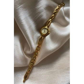 Q&Q Superior Hakiki Kaplama Paslanmaz Çelik Özel Tasarım Kordon Küçük Vintage Kadın Kol Saati