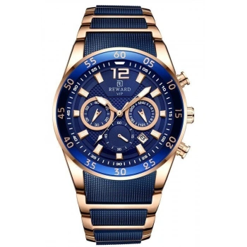 Reward A141013 Erkek Rose Gold Lacivert Çelik Kordon Kol Saati