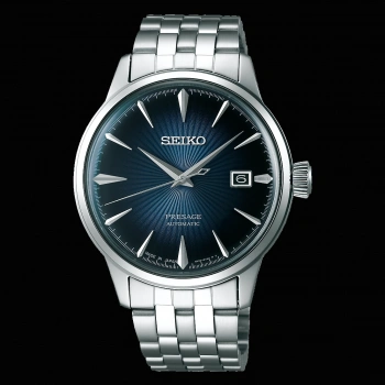 Seiko Presage SRPB41J1 Erkek Gümüş Çelik Kordon Mavi Kadran Otomatik Kol Saati