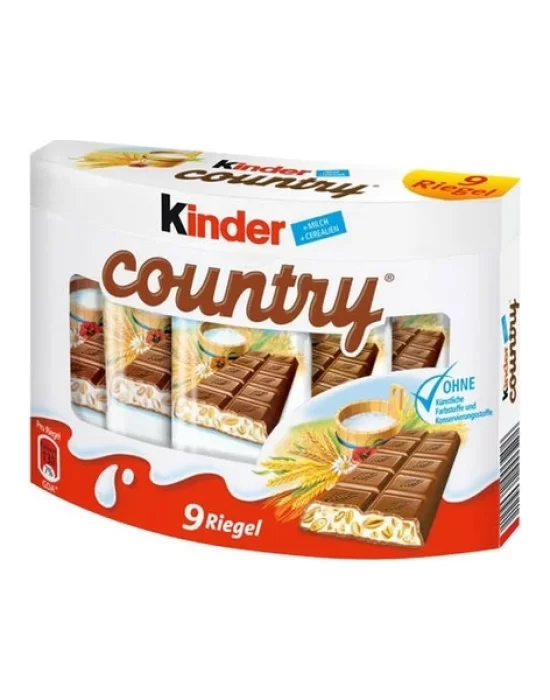 Kinder Country 9 Sütlü ve Yulaflı Çikolata 23,5 gr