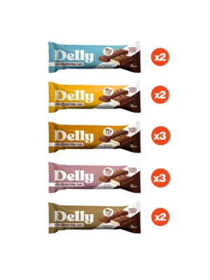 Delly Çikolata Kaplı Yüksek Proteinli Bar Karışık Kutu 5 X 40 g