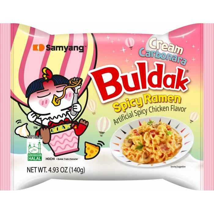 Buldak Ramen Cream Carbonara 4.93 OZ(140g)