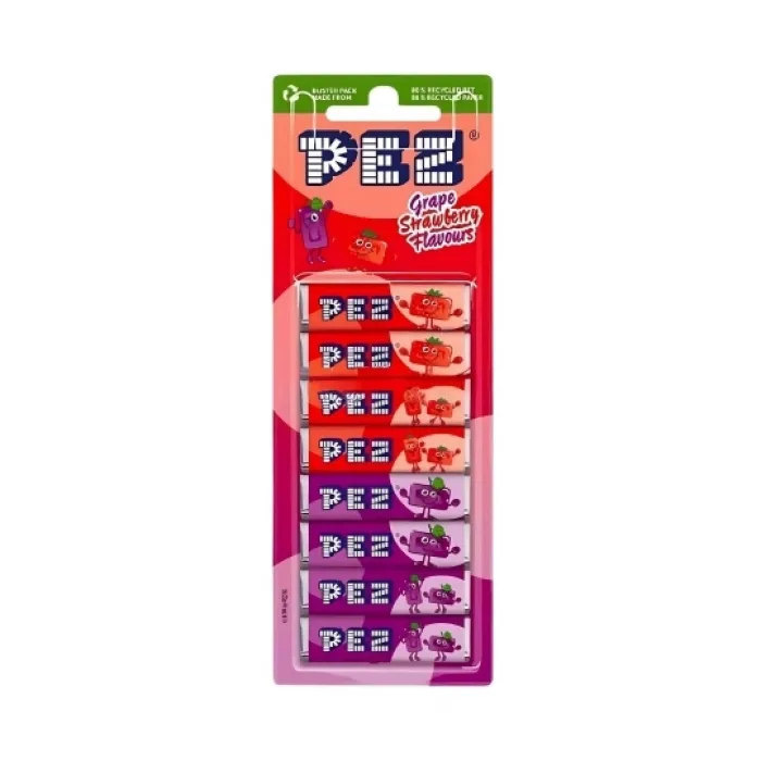 Pez Candies Grape Strawberry Flavours (8x8,5g) 68g