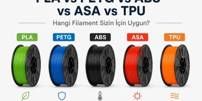 PLA, PETG, ABS, ASA ve TPU Filament Karşılaştırması: Hangi Filament Sizin İçin Uygun?