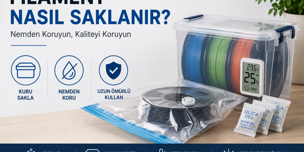 3D Yazıcı Filamentleri Nasıl Saklanmalıdır? Nemden Koruma ve Uzun Ömürlü Kullanım Rehberi