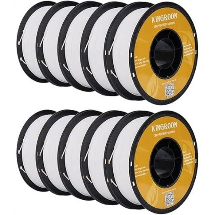 [10 Adet] Kingroon Beyaz PLA Filament 1.75 mm 1000gr