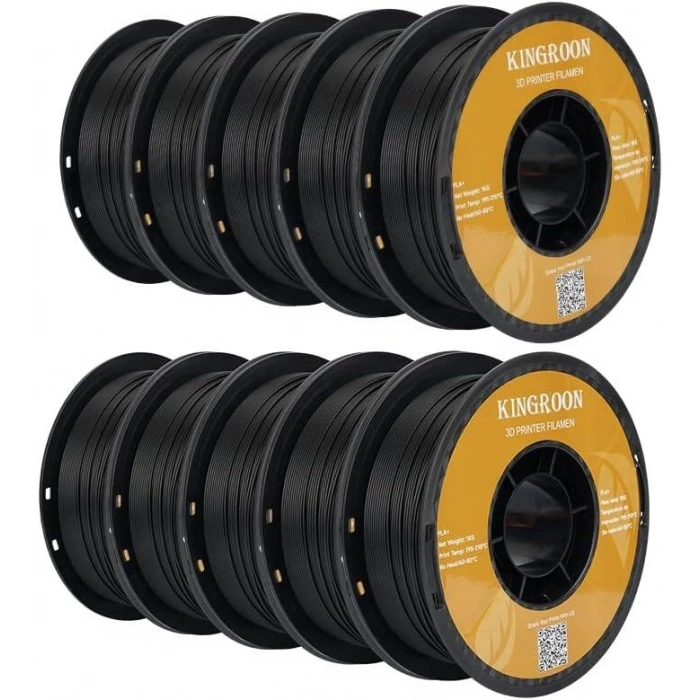 [10 Adet] Kingroon Siyah PLA Filament 1.75 mm 1000gr